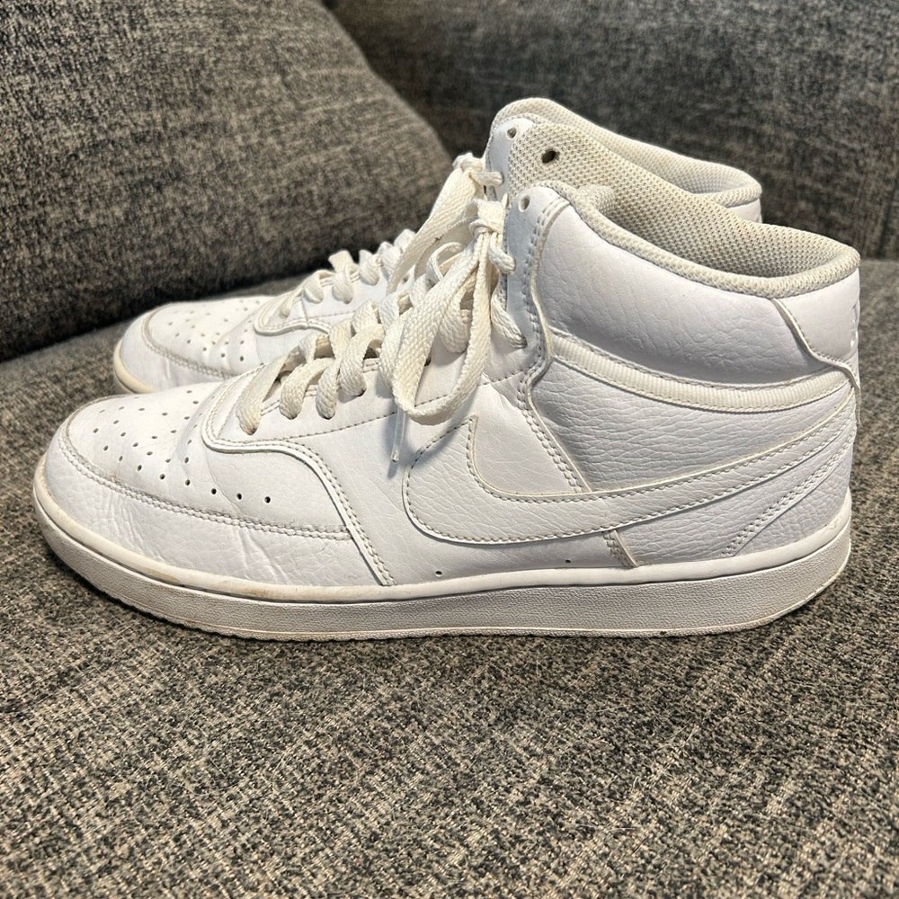 Nike White High Top Court Vision Sneakers Women's Size 10